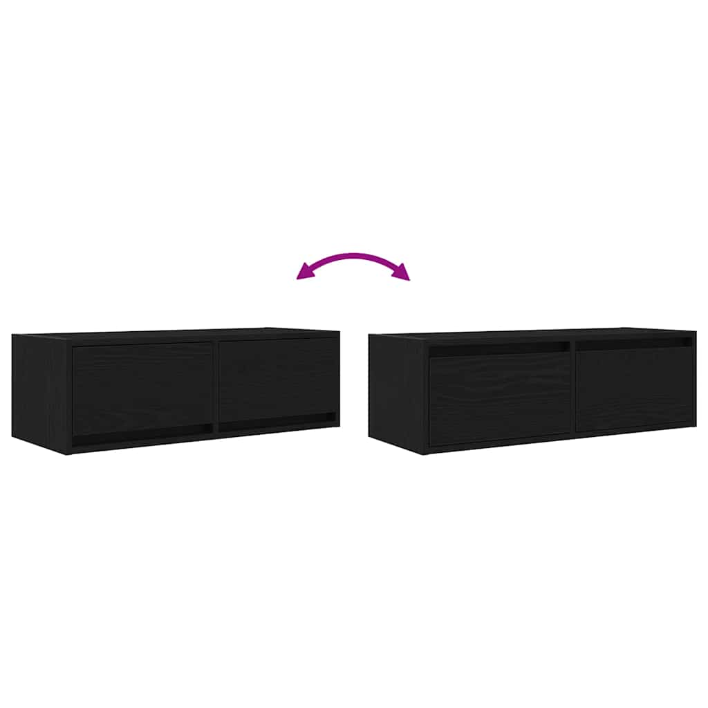 Meuble TV 2 pcs chêne noir 80x31x25,5 cm bois d'ingénierie - XIOS