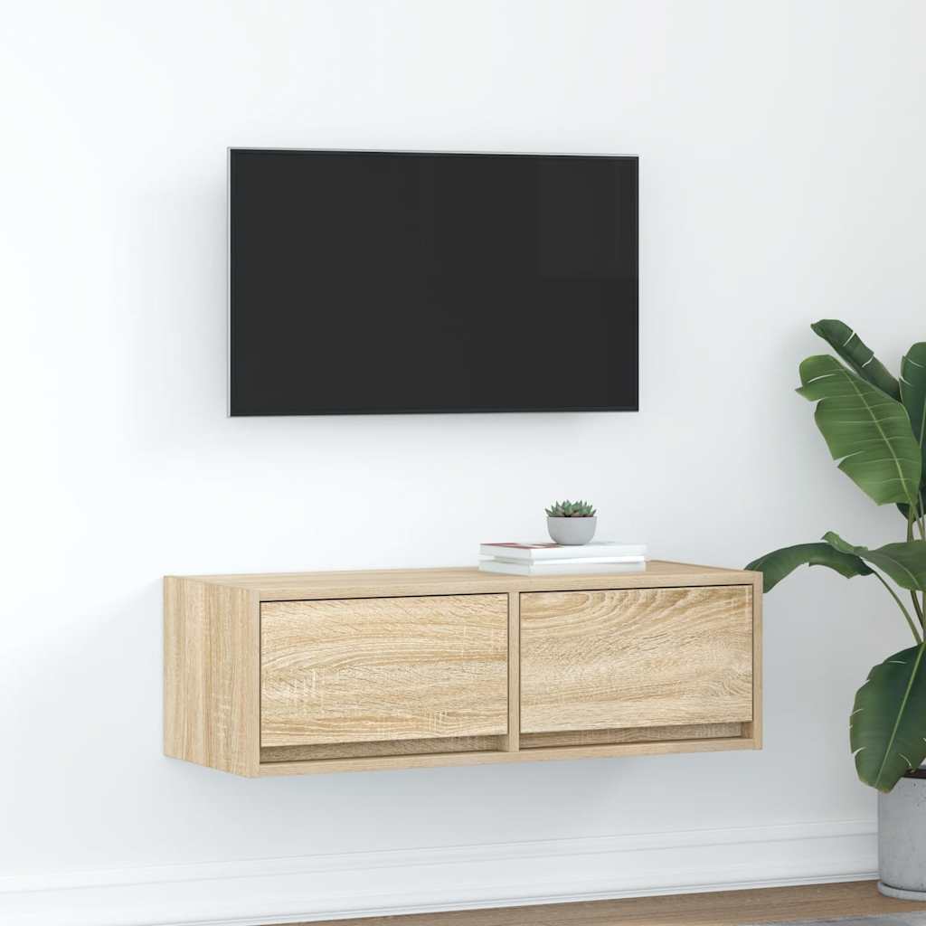 Meuble TV chêne sonoma 80x31x25,5 cm bois d'ingénierie - XIOS