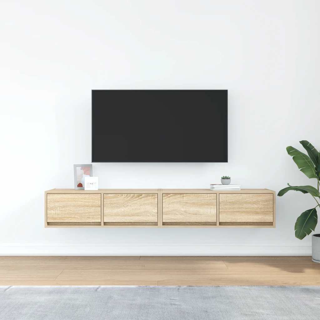 Meubles TV 2 pcs chêne sonoma 80x31x25,5 cm bois d'ingénierie - XIOS