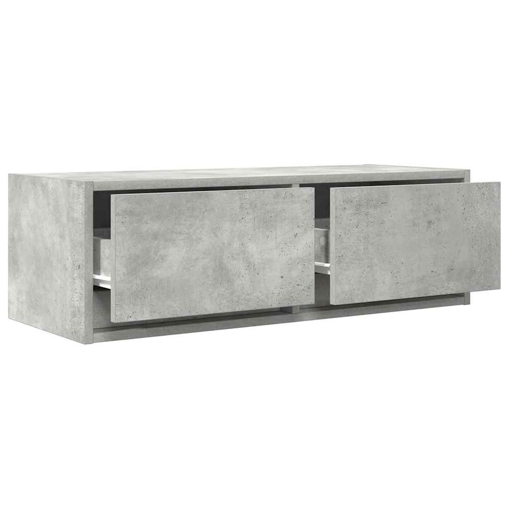 Meuble TV gris béton 80x31x25,5 cm bois d'ingénierie - XIOS