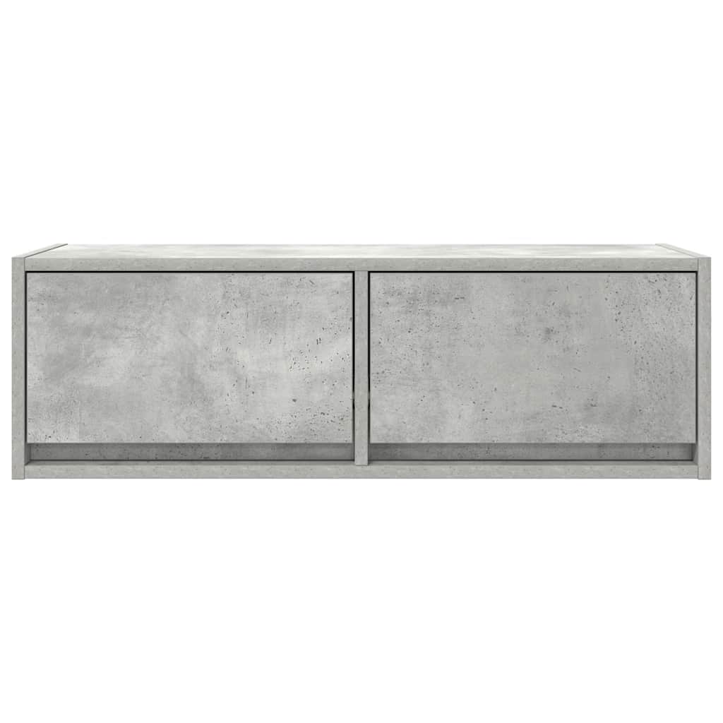 Meuble TV gris béton 80x31x25,5 cm bois d'ingénierie - XIOS