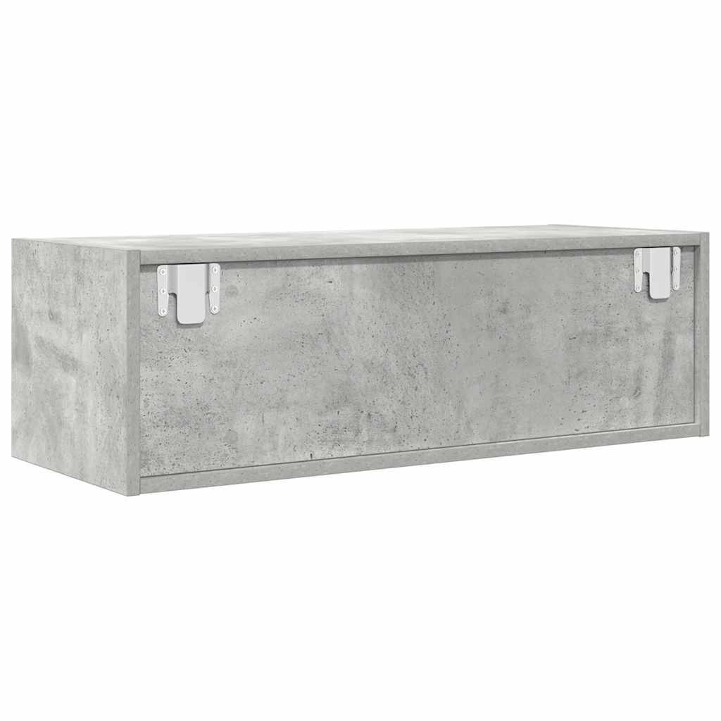 Meuble TV gris béton 80x31x25,5 cm bois d'ingénierie - XIOS