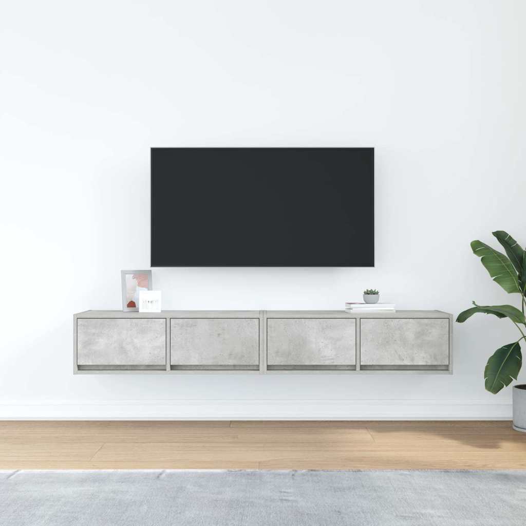 Meubles TV 2 pcs gris béton 80x31x25,5 cm bois d'ingénierie - XIOS
