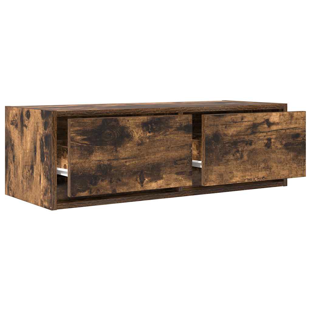 Meuble TV chêne fumé 80x31x25,5 cm bois d'ingénierie - XIOS