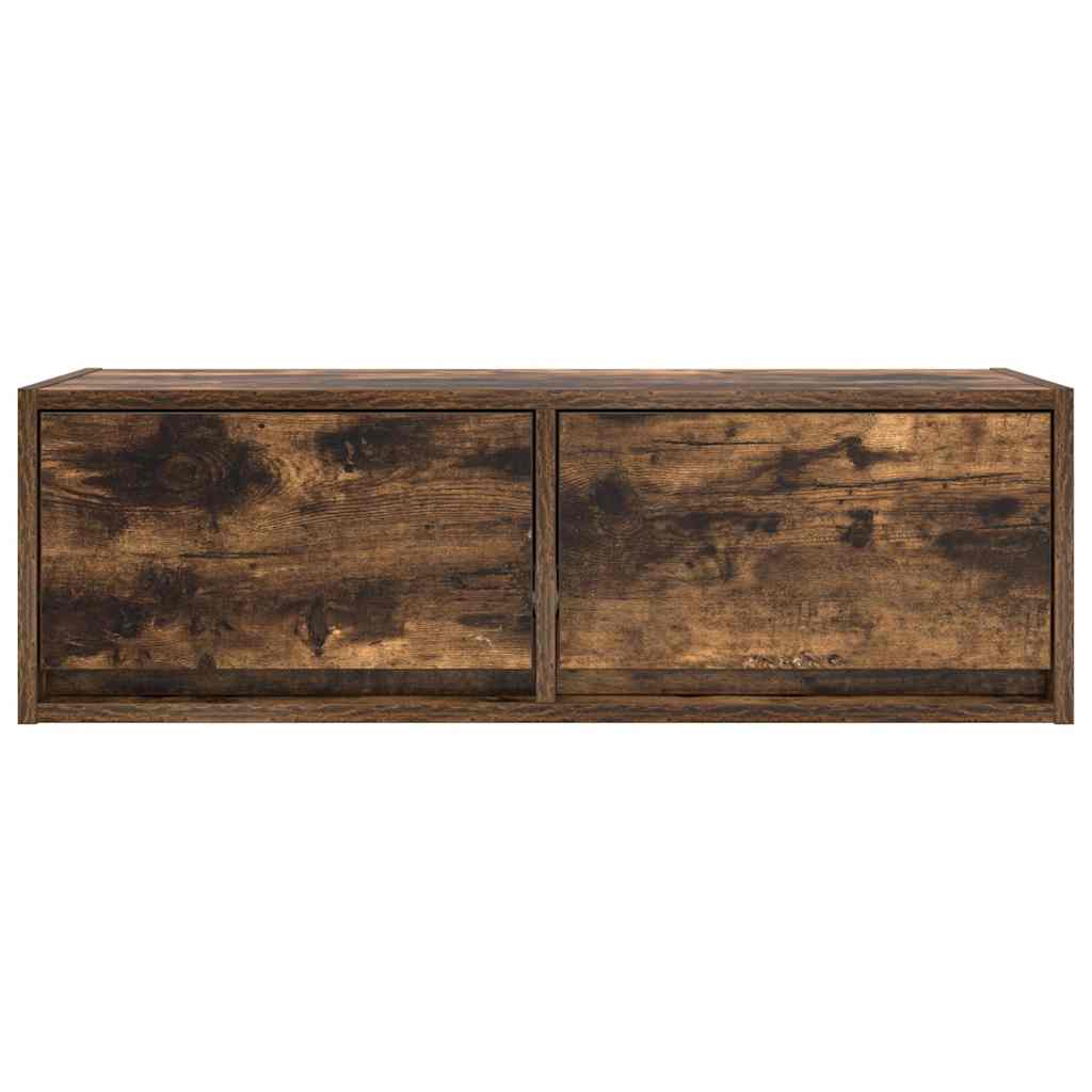 Meuble TV chêne fumé 80x31x25,5 cm bois d'ingénierie - XIOS