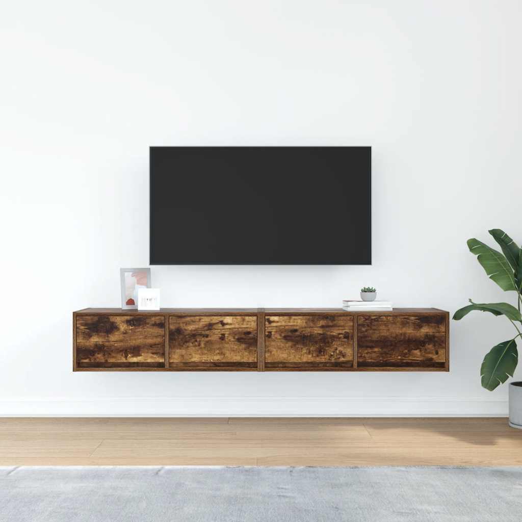 Meubles TV 2 pcs chêne fumé 80x31x25,5 cm bois d'ingénierie - XIOS