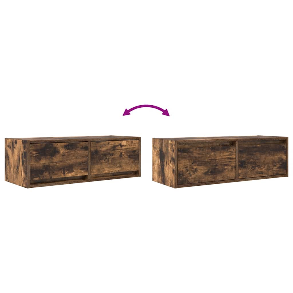 Meubles TV 2 pcs chêne fumé 80x31x25,5 cm bois d'ingénierie - XIOS
