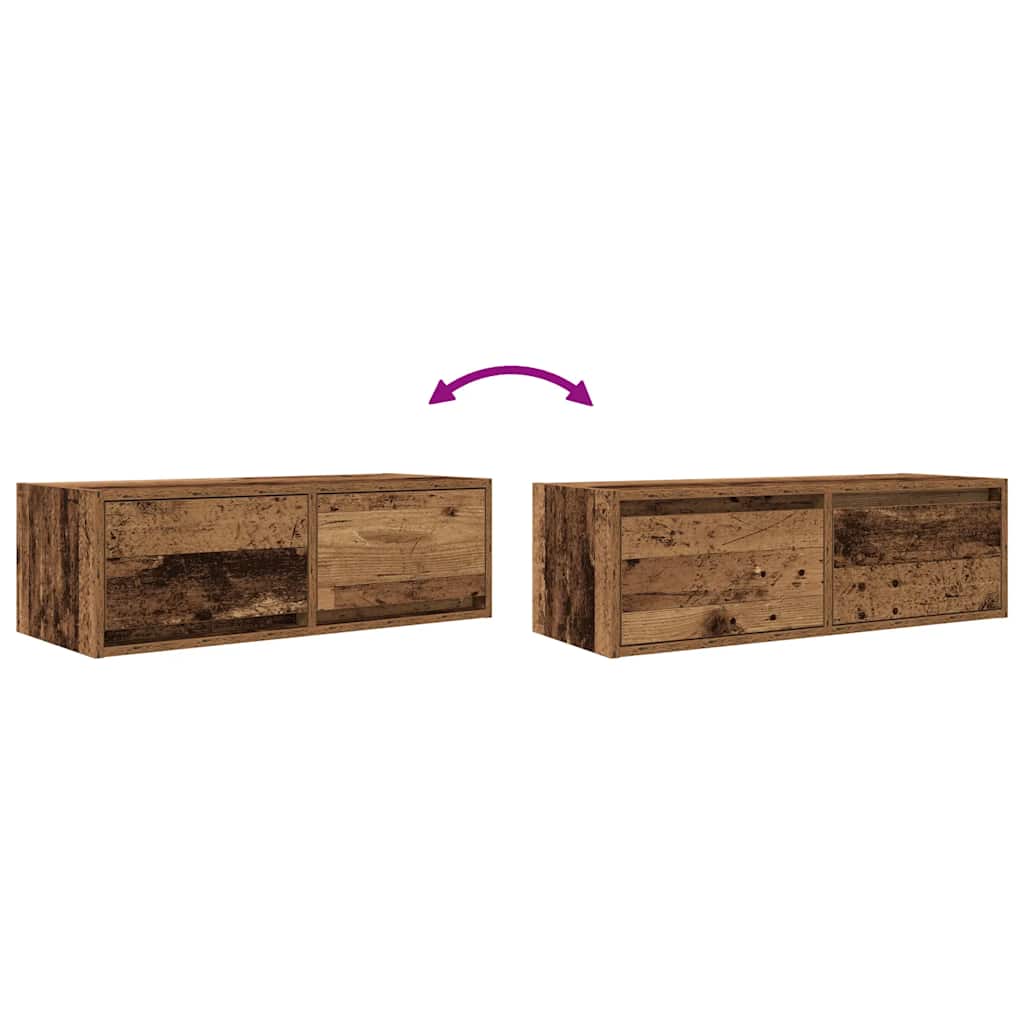 Meubles TV 2 pcs vieux bois 80x31x25,5 cm bois d'ingénierie - XIOS