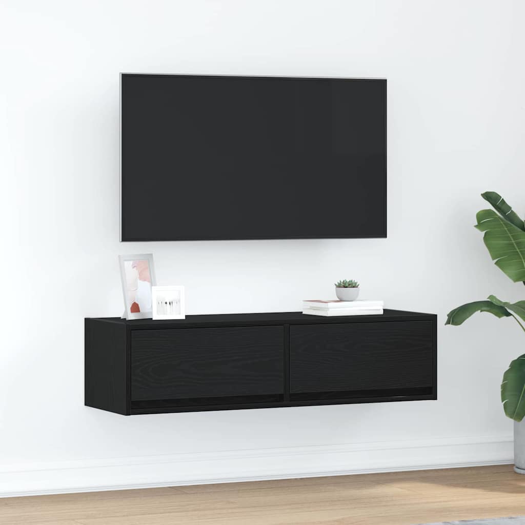 Meuble TV Chêne noir 100 x 31 x 25.5 cm Bois d'ingénierie - XIOS