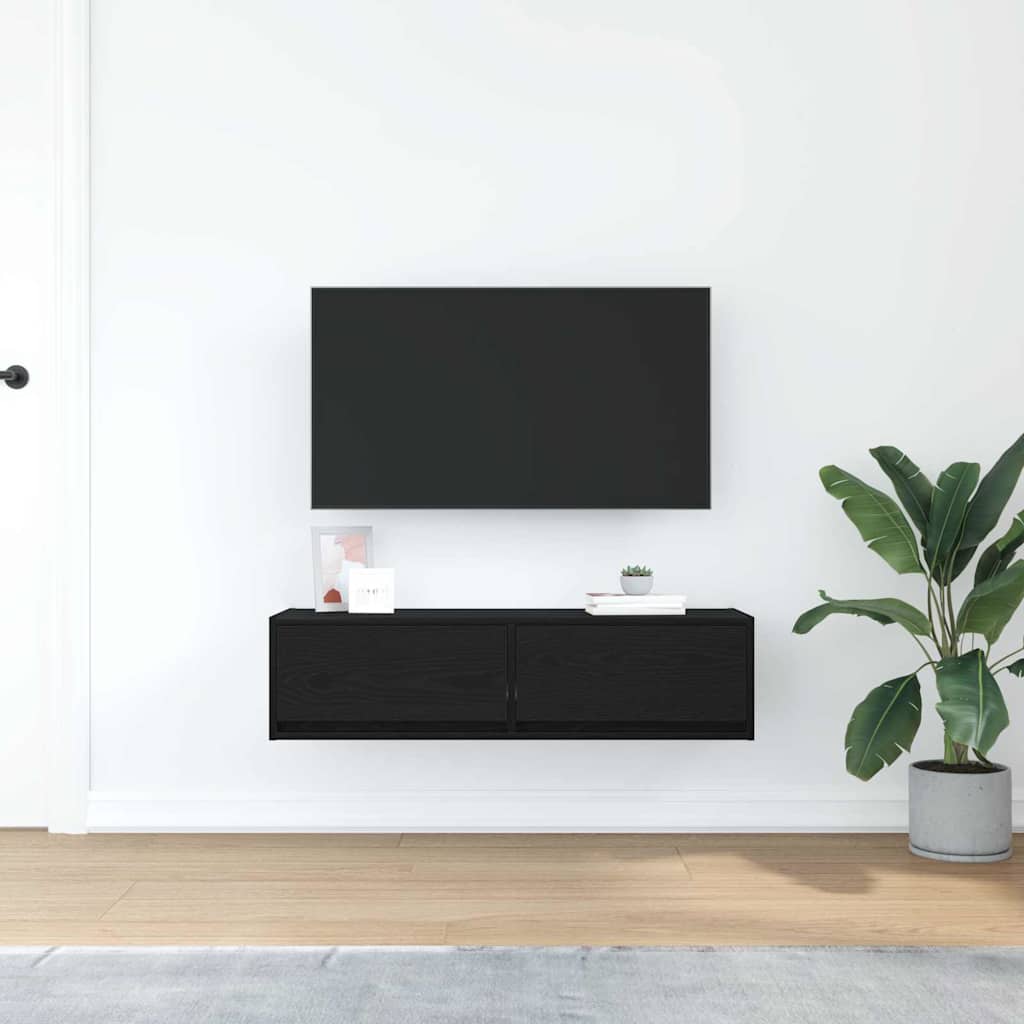 Meuble TV Chêne noir 100 x 31 x 25.5 cm Bois d'ingénierie - XIOS