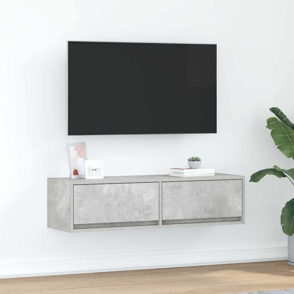 Meuble TV Gris béton 100 x 31 x 25.5 cm Bois d'ingénierie - XIOS
