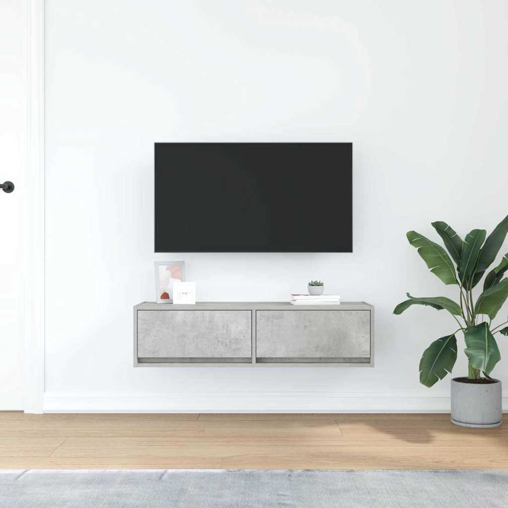 Meuble TV Gris béton 100 x 31 x 25.5 cm Bois d'ingénierie - XIOS