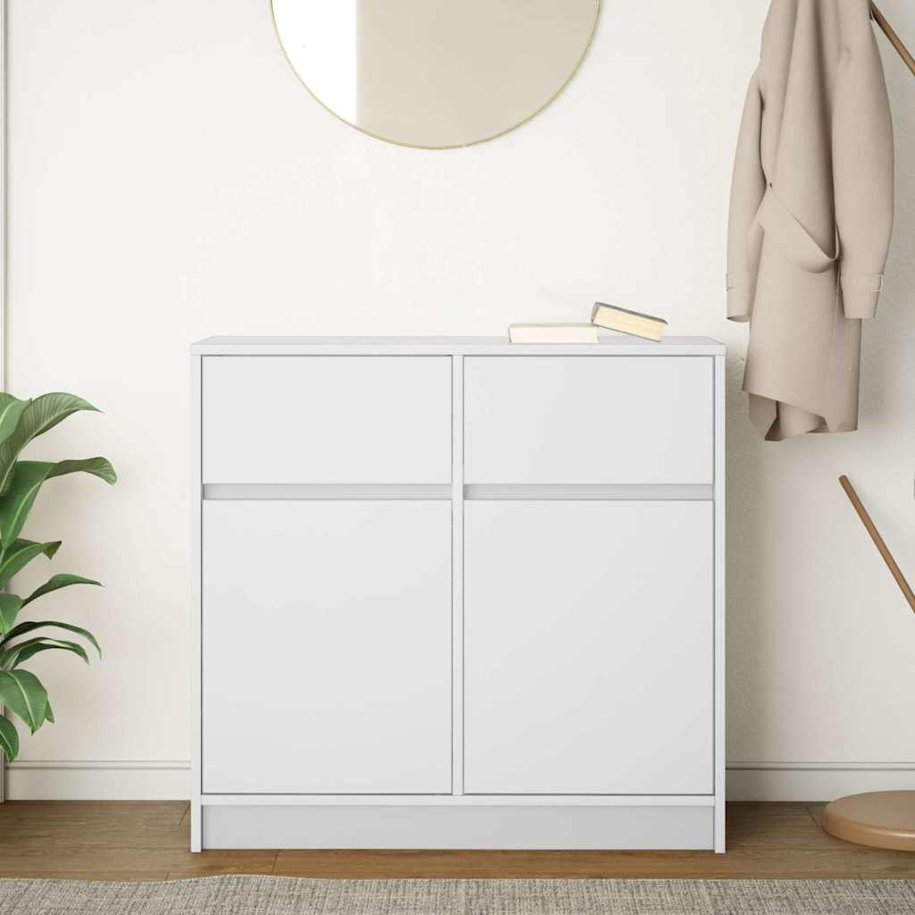 Buffet avec tiroir blanc 80x34x76 cm bois d'ingénierie - XIOS