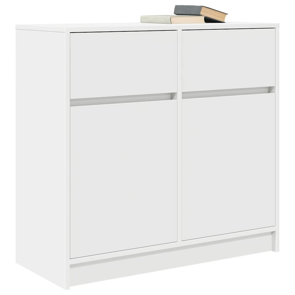 Buffet avec tiroir blanc 80x34x76 cm bois d'ingénierie - XIOS