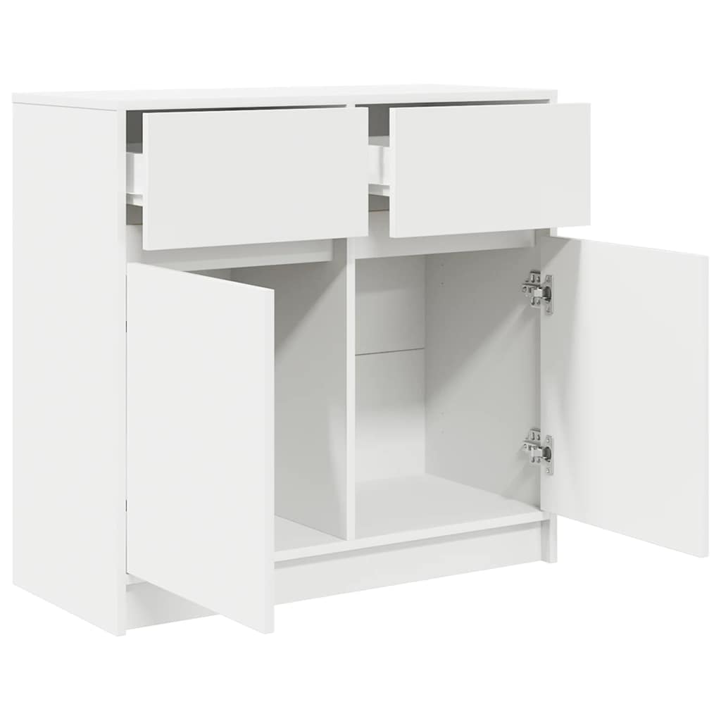 Buffet avec tiroir blanc 80x34x76 cm bois d'ingénierie - XIOS