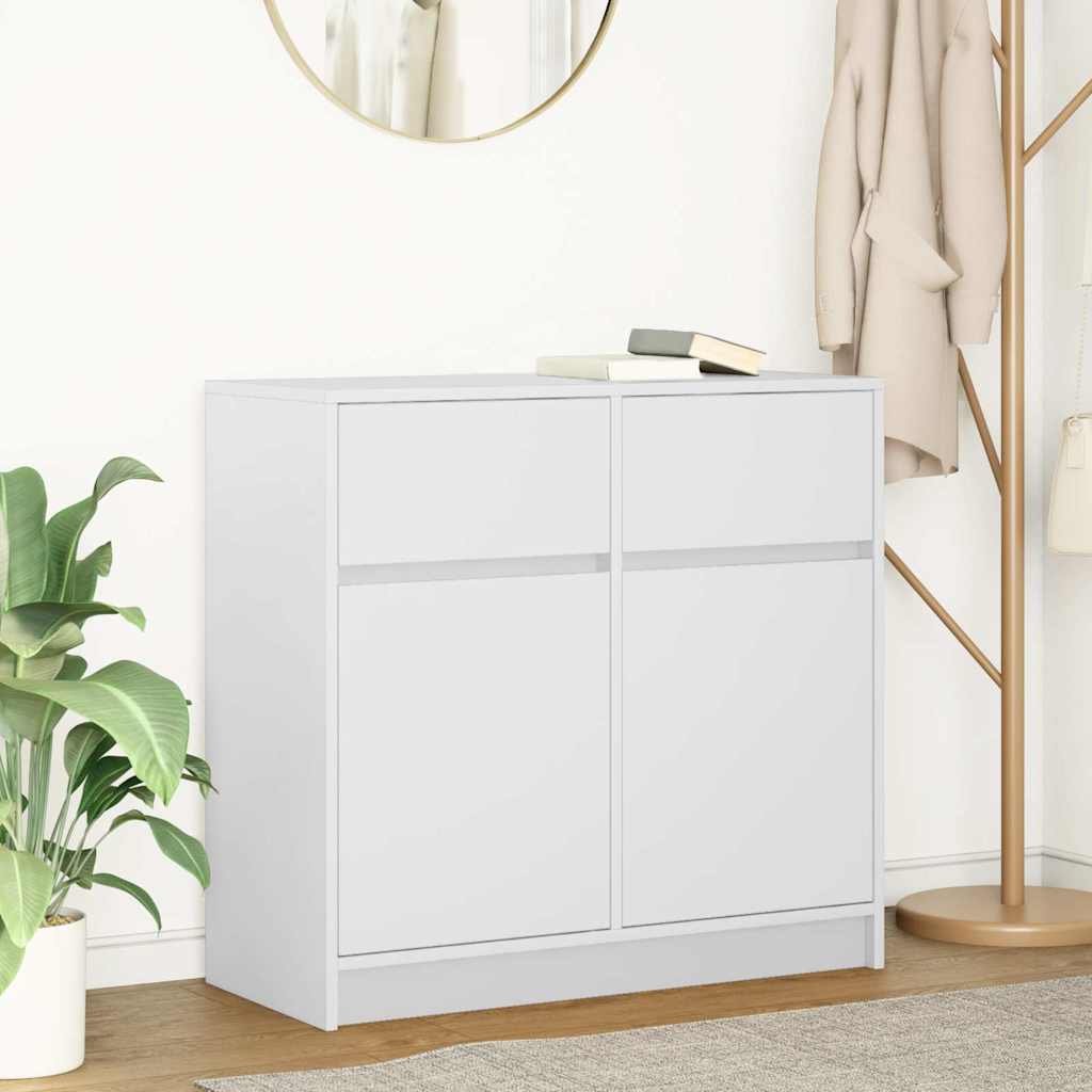 Buffet avec tiroir blanc 80x34x76 cm bois d'ingénierie - XIOS