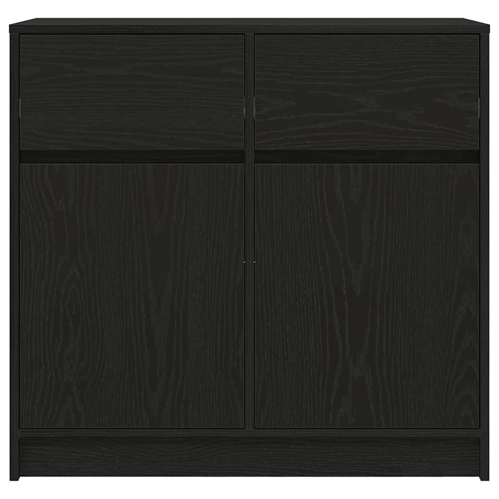 Buffet avec tiroir chêne noir 80x34x76 cm bois d'ingénierie - XIOS