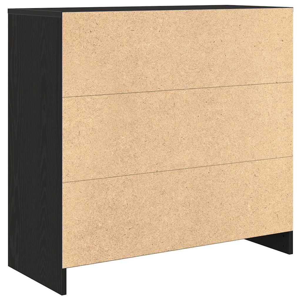 Buffet avec tiroir chêne noir 80x34x76 cm bois d'ingénierie - XIOS
