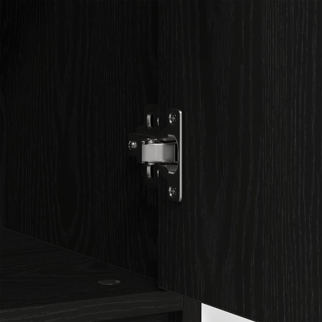 Buffet avec tiroir chêne noir 80x34x76 cm bois d'ingénierie - XIOS