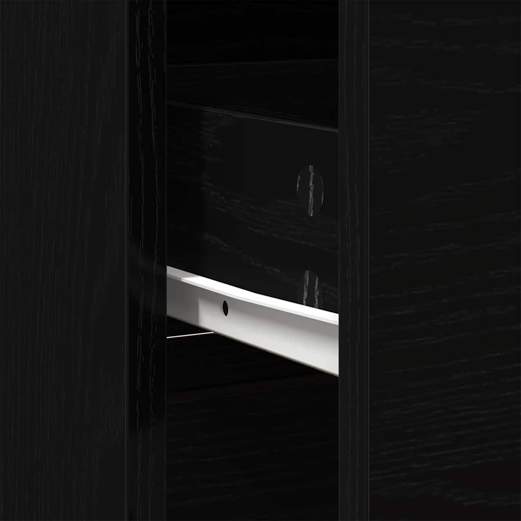 Buffet avec tiroir chêne noir 80x34x76 cm bois d'ingénierie - XIOS