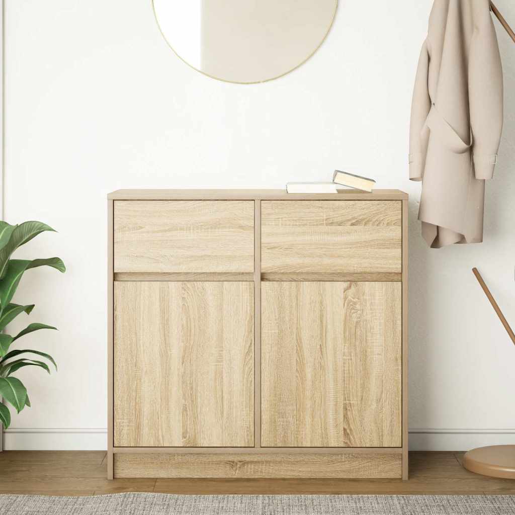 Buffet avec tiroir chêne sonoma 80x34x76 cm bois d'ingénierie - XIOS