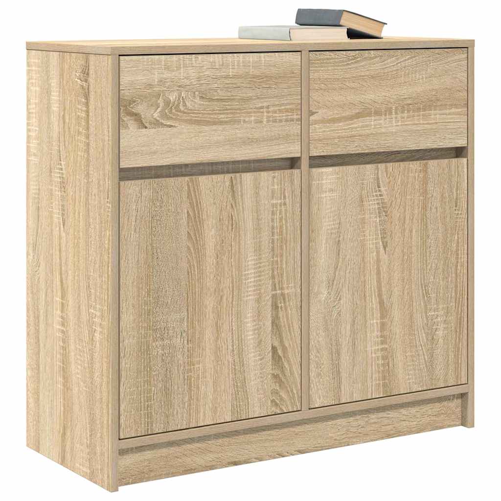 Buffet avec tiroir chêne sonoma 80x34x76 cm bois d'ingénierie - XIOS
