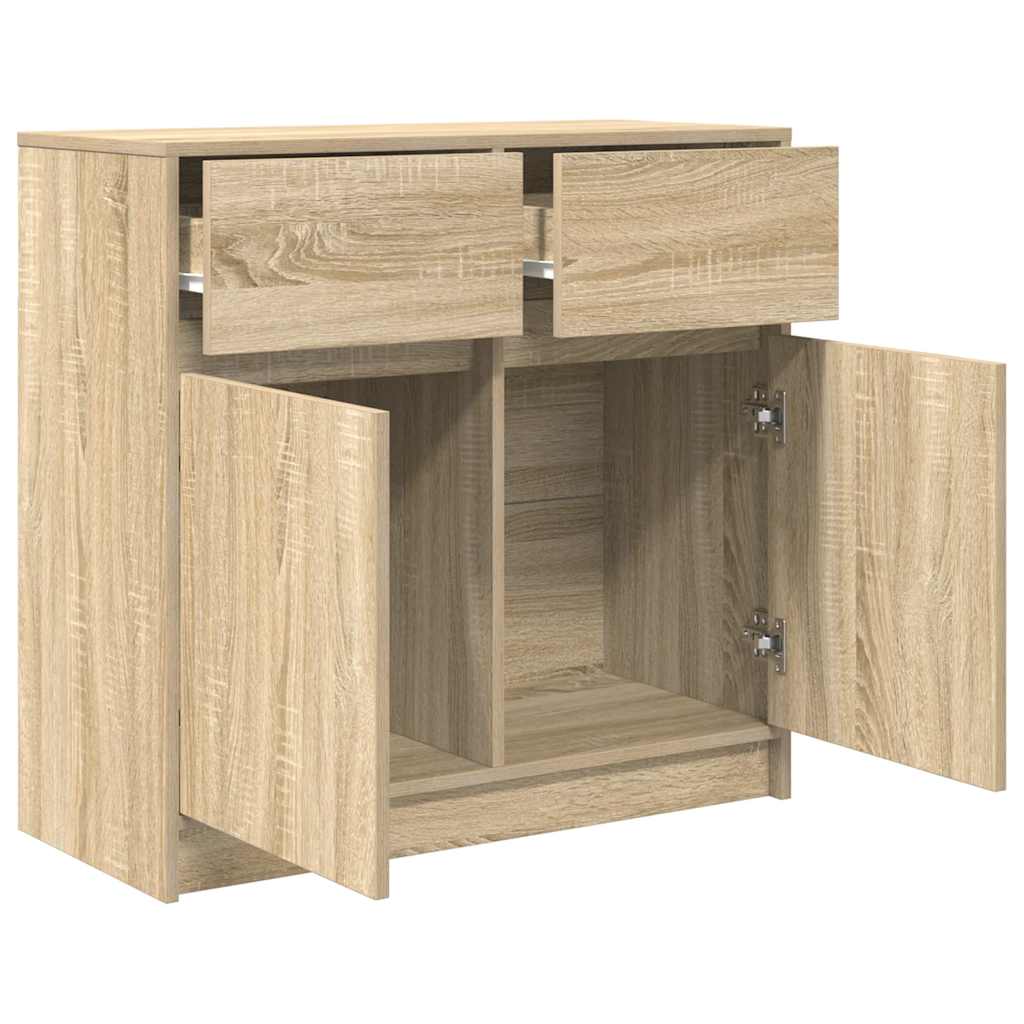 Buffet avec tiroir chêne sonoma 80x34x76 cm bois d'ingénierie - XIOS