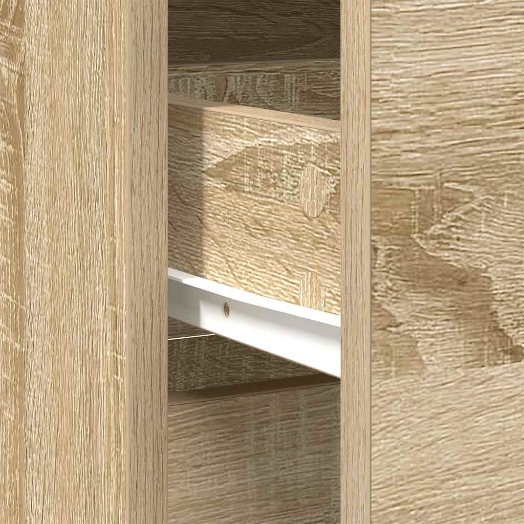 Buffet avec tiroir chêne sonoma 80x34x76 cm bois d'ingénierie - XIOS