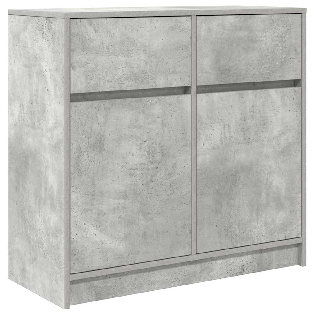 Buffet avec tiroir gris béton 80x34x76 cm bois d'ingénierie - XIOS