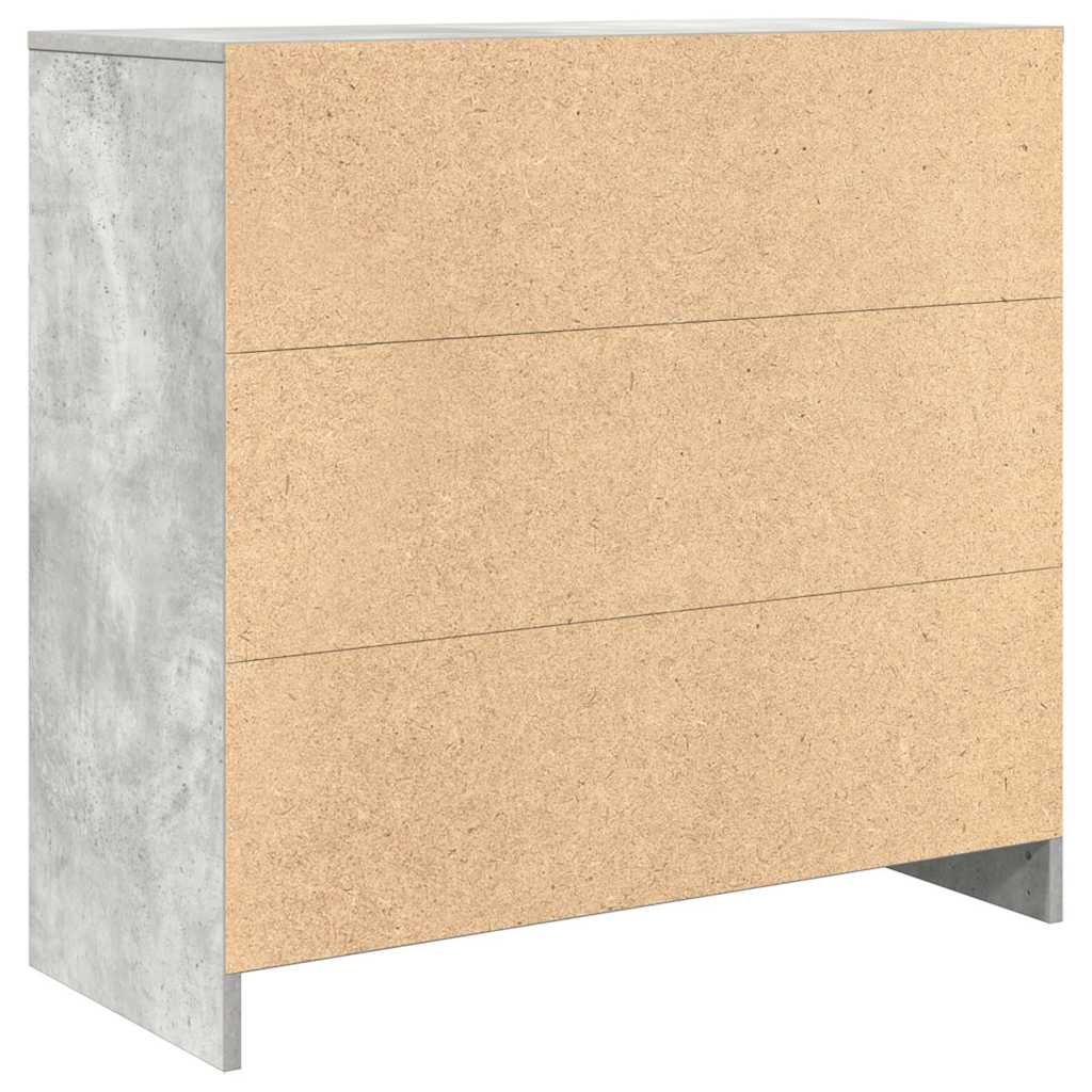 Buffet avec tiroir gris béton 80x34x76 cm bois d'ingénierie - XIOS