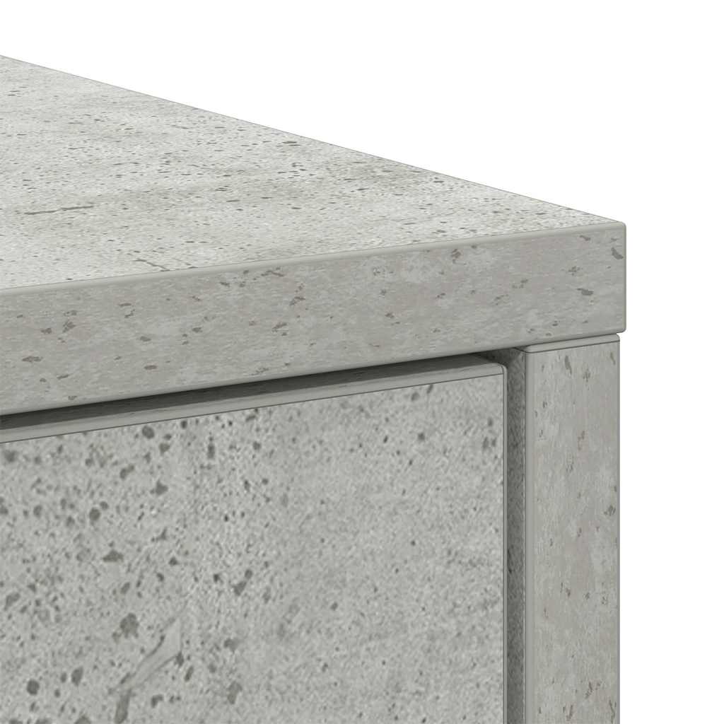 Buffet avec tiroir gris béton 80x34x76 cm bois d'ingénierie - XIOS