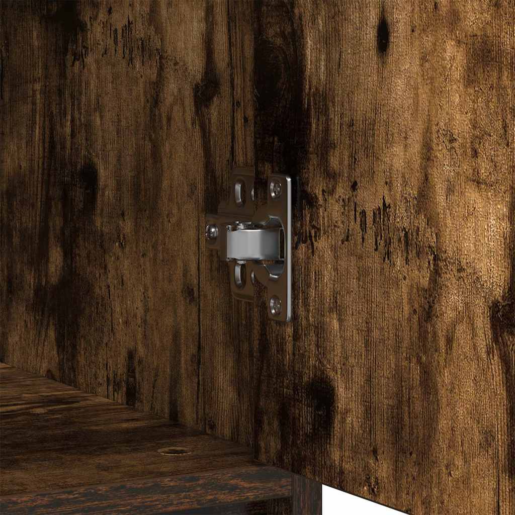 Buffet avec tiroir chêne fumé 80x34x76 cm bois d'ingénierie - XIOS
