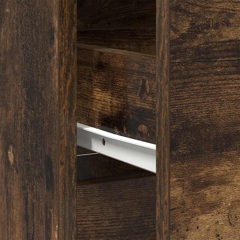Buffet avec tiroir chêne fumé 80x34x76 cm bois d'ingénierie - XIOS