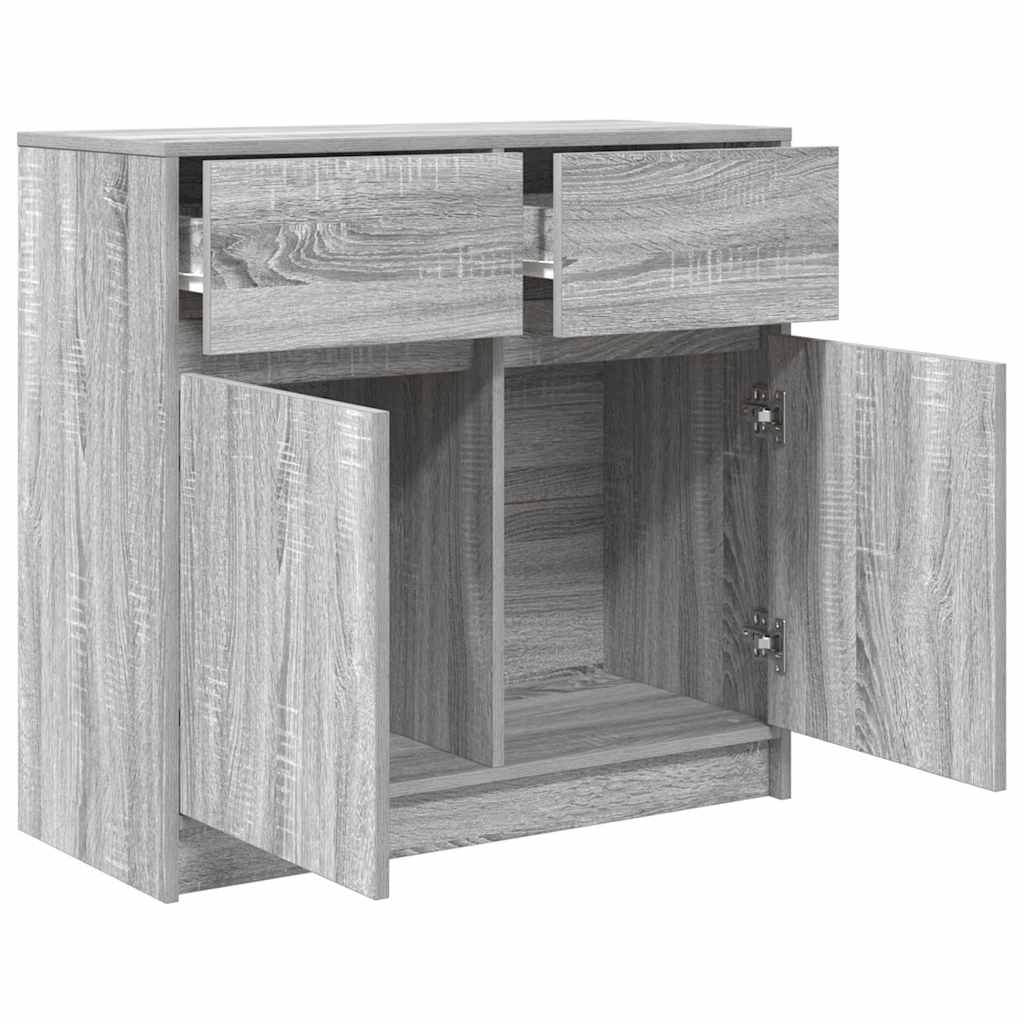 Buffet avec tiroir sonoma gris 80x34x76 cm bois d'ingénierie - XIOS