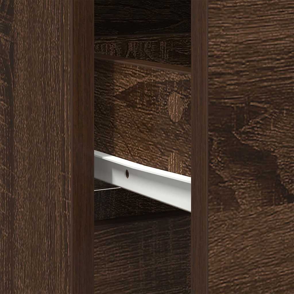 Buffet avec tiroir chêne brun 80x34x76 cm bois d'ingénierie - XIOS