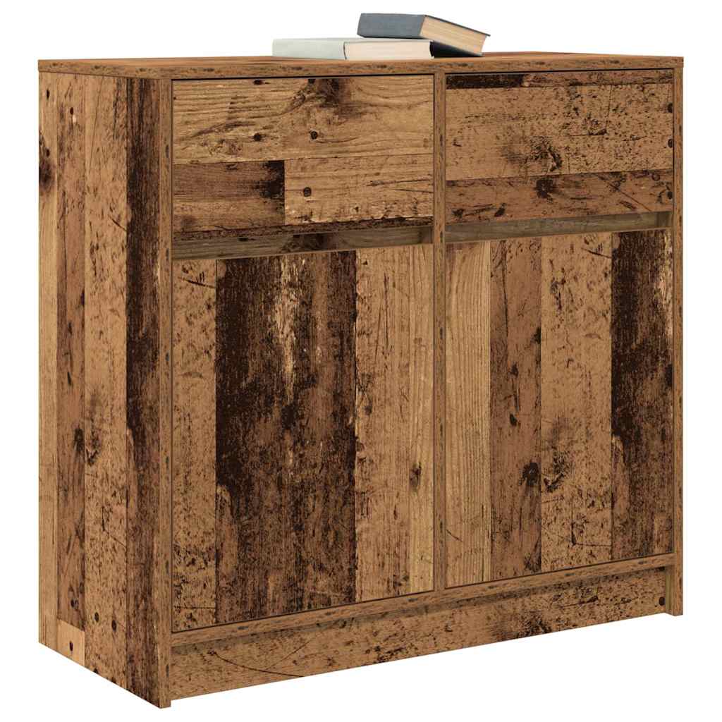 Buffet avec tiroir vieux bois 80x34x76 cm bois d'ingénierie - XIOS