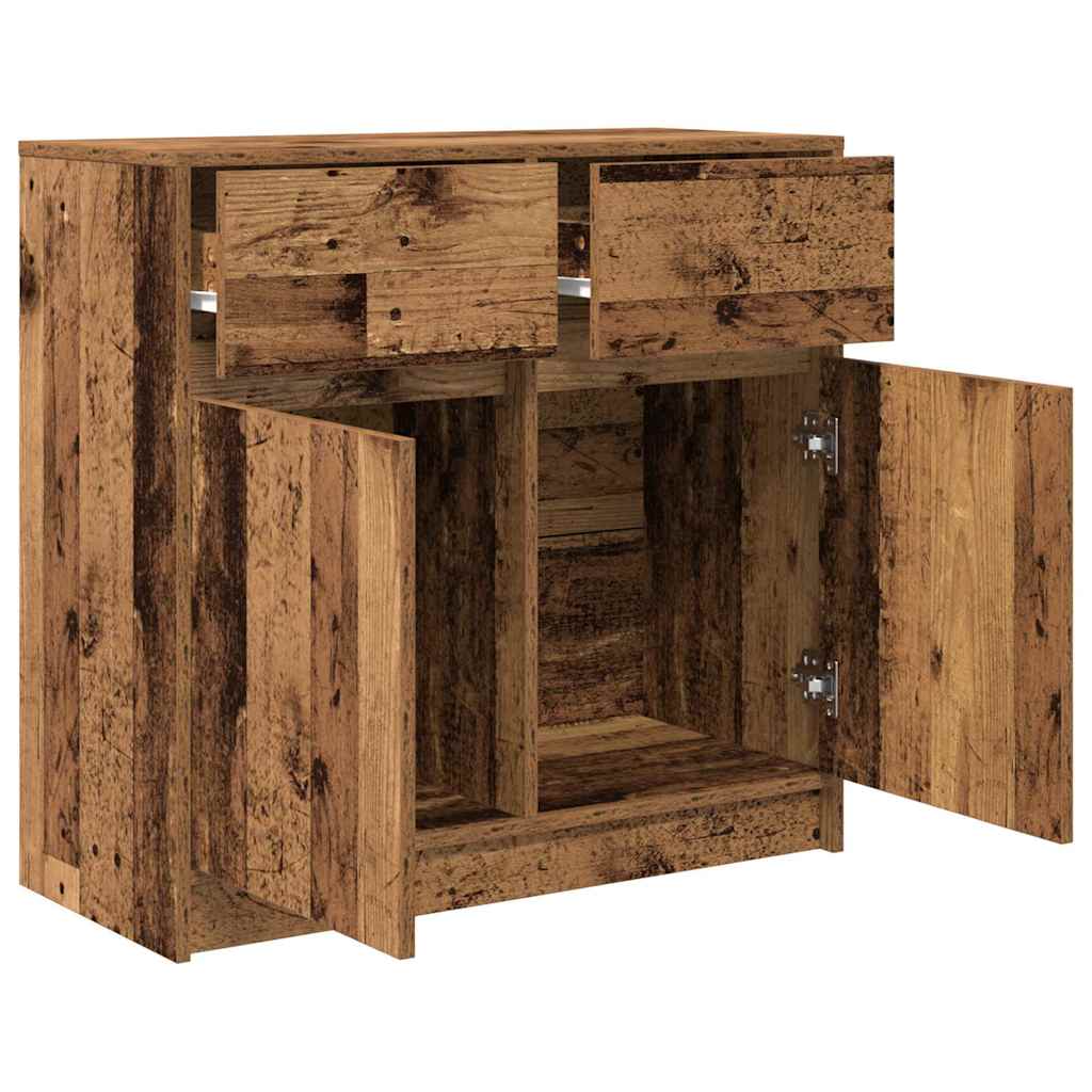 Buffet avec tiroir vieux bois 80x34x76 cm bois d'ingénierie - XIOS