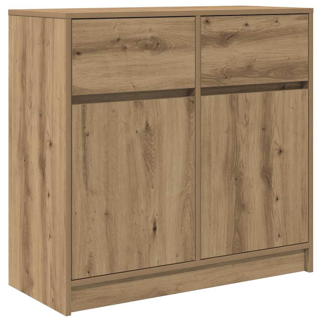 Buffet avec tiroir chêne artisanal 80x34x76cm bois d'ingénierie - XIOS