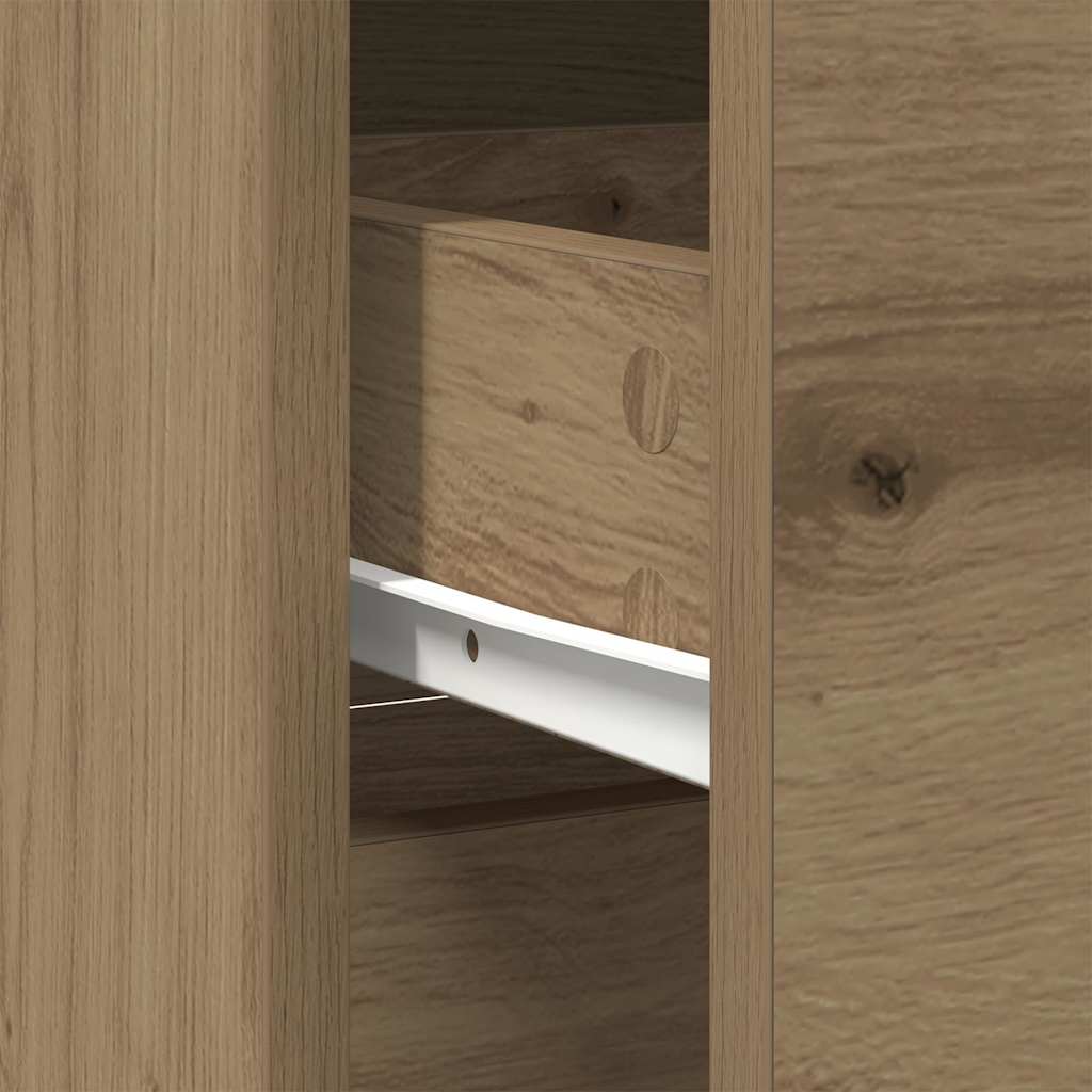 Buffet avec tiroir chêne artisanal 80x34x76cm bois d'ingénierie - XIOS