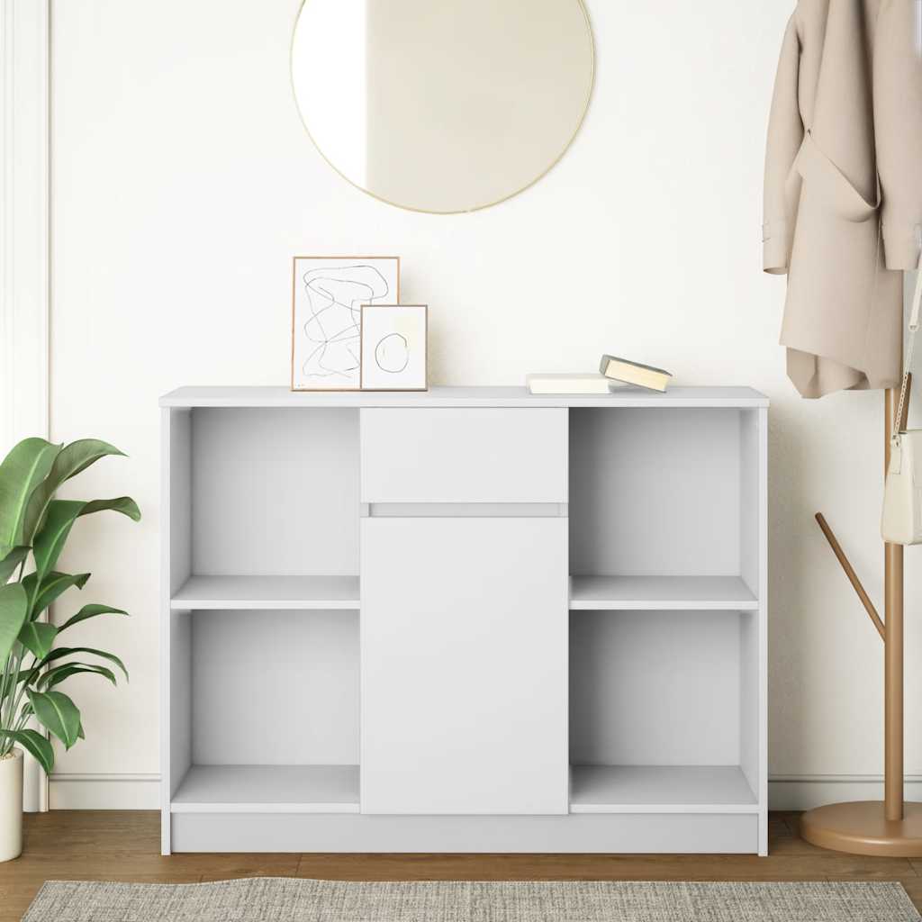 Buffet avec tiroir blanc 101x35x76 cm bois d'ingénierie - XIOS