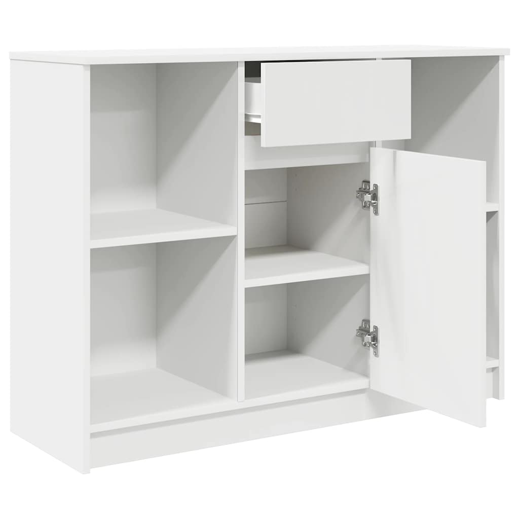 Buffet avec tiroir blanc 101x35x76 cm bois d'ingénierie - XIOS