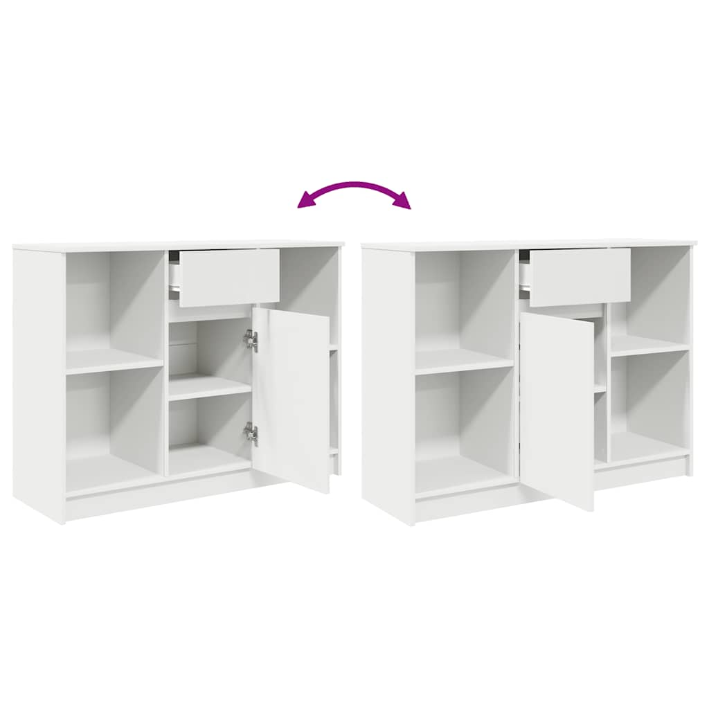 Buffet avec tiroir blanc 101x35x76 cm bois d'ingénierie - XIOS