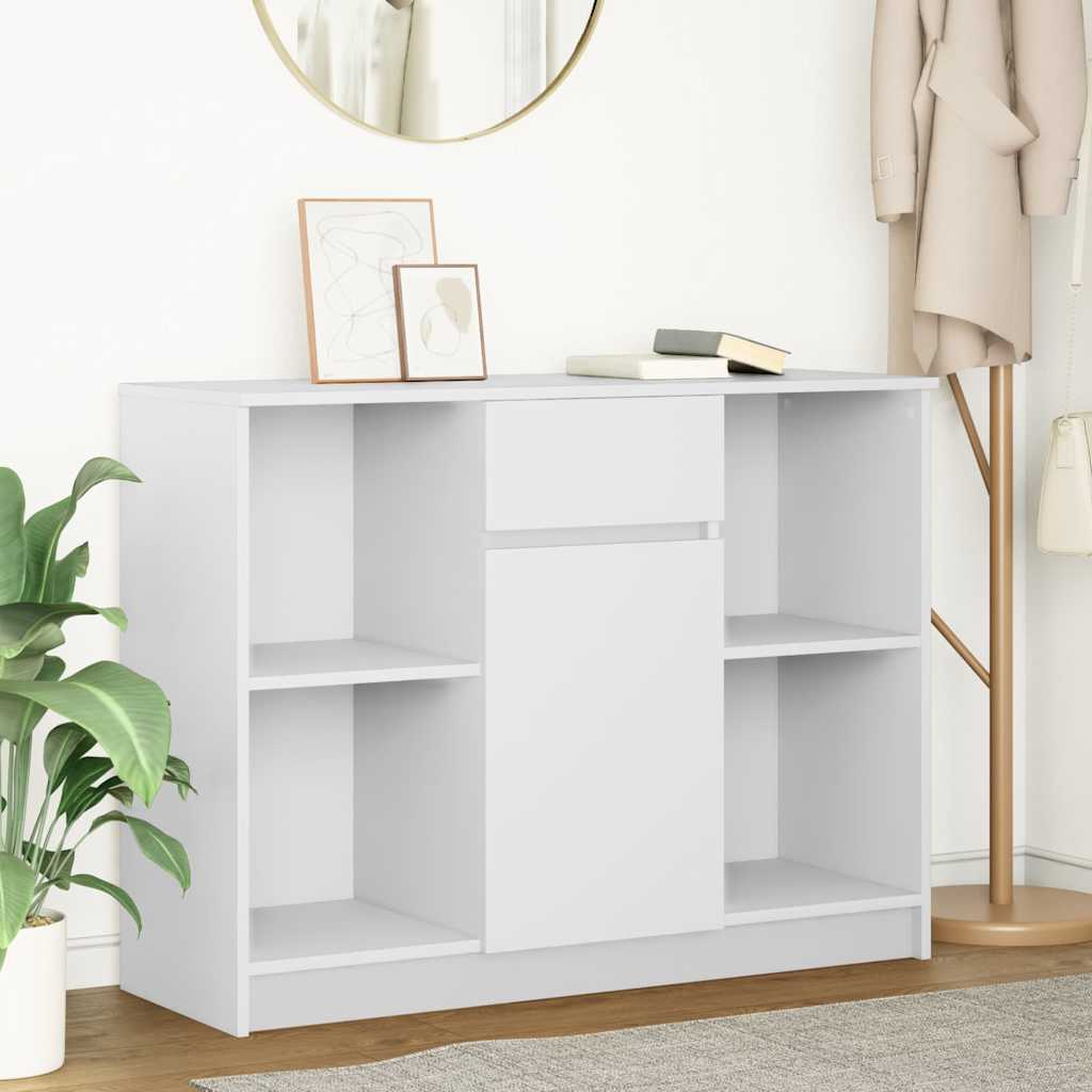Buffet avec tiroir blanc 101x35x76 cm bois d'ingénierie - XIOS