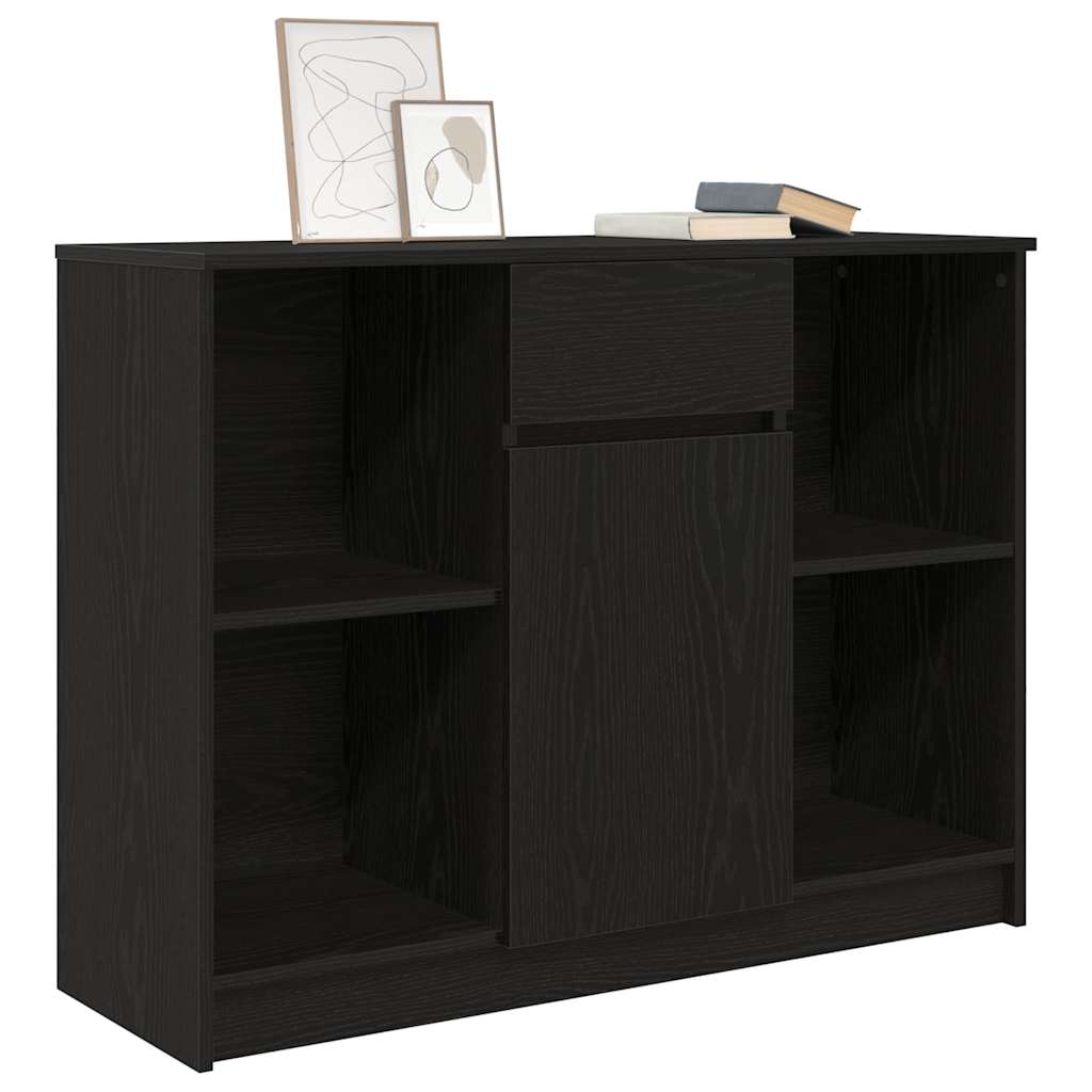 Buffet avec tiroir chêne noir 101x35x76 cm bois d'ingénierie - XIOS