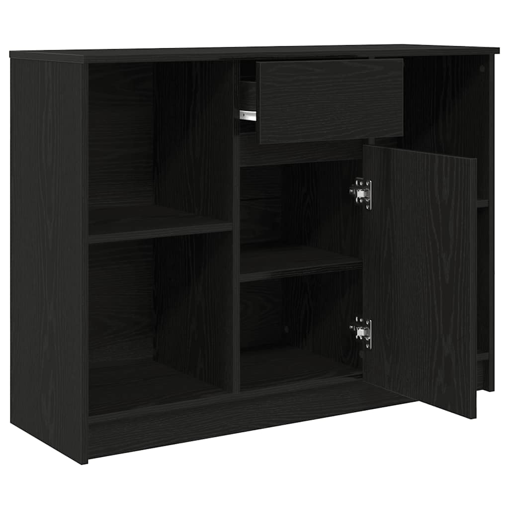 Buffet avec tiroir chêne noir 101x35x76 cm bois d'ingénierie - XIOS