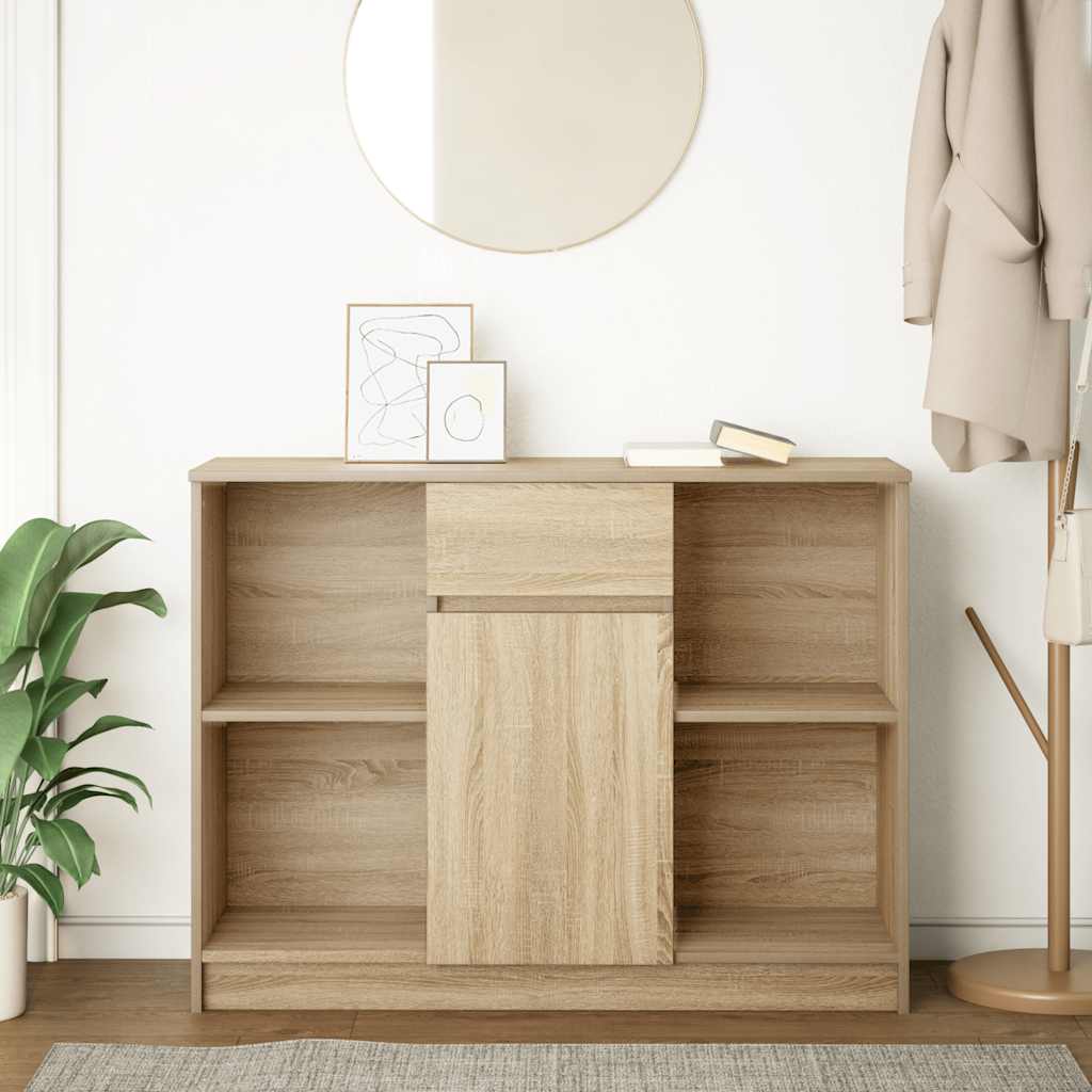 Buffet avec tiroir chêne sonoma 101x35x76 cm bois d'ingénierie - XIOS