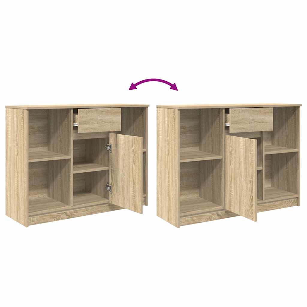Buffet avec tiroir chêne sonoma 101x35x76 cm bois d'ingénierie - XIOS