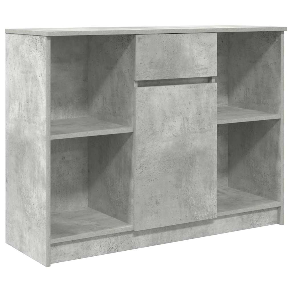 Buffet avec tiroir gris béton 101x35x76 cm bois d'ingénierie - XIOS