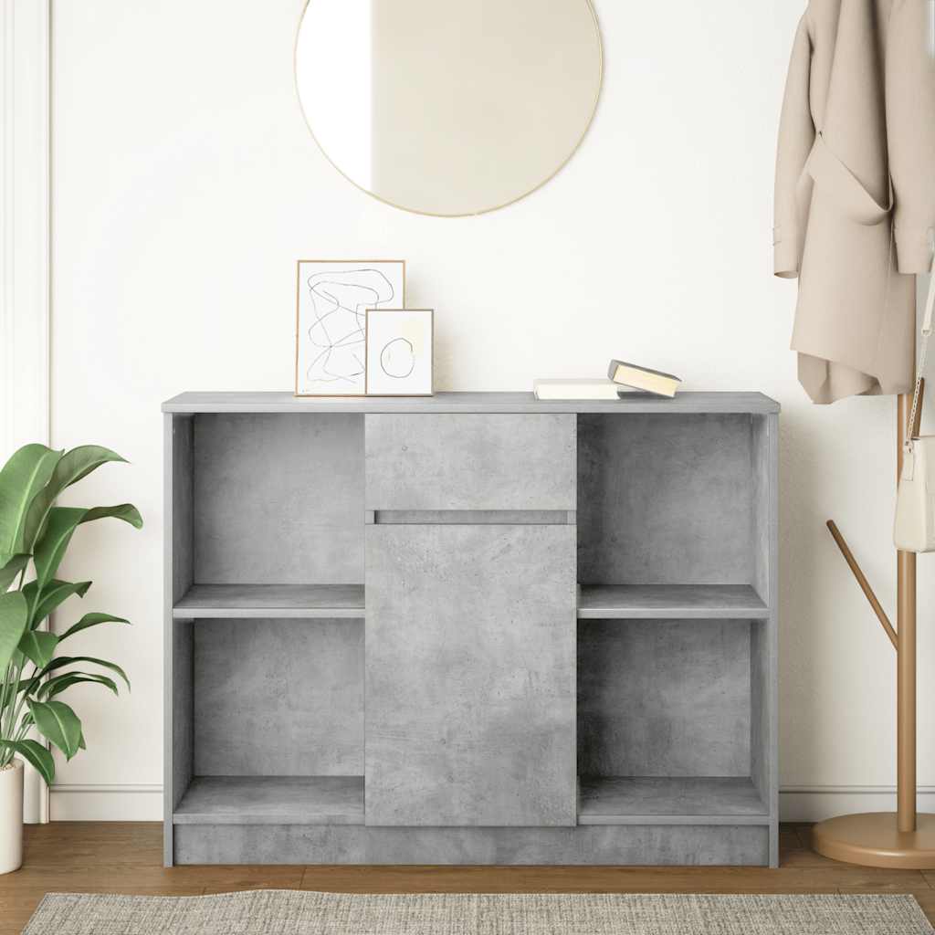 Buffet avec tiroir gris béton 101x35x76 cm bois d'ingénierie - XIOS