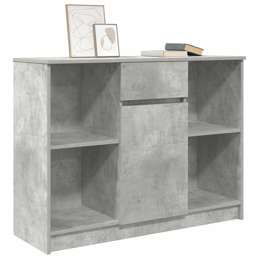 Buffet avec tiroir gris béton 101x35x76 cm bois d'ingénierie - XIOS